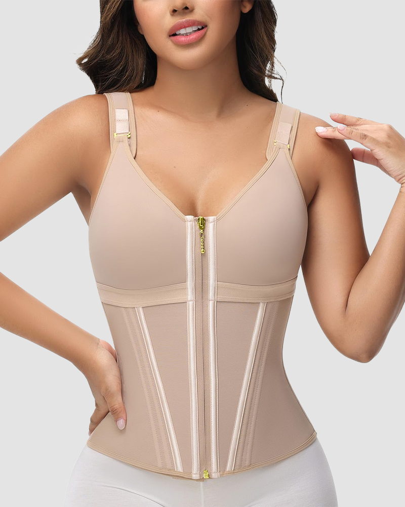 Double-Layer Tummy Control Waist Shaper Girdle With Bra