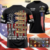 Custom Veteran World Tour Shirt - Personalized Branch, Rank, and Locations