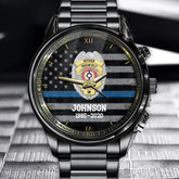 Personalized US Police Badge Custom Name & Time Watch