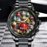 Vintage Tea Bliss Watch – Personalized Gift with Floral and Teapot Charm