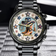 Custom Cowgirl Boots and Hat Watch - Add Your Name to This Unique Western Style