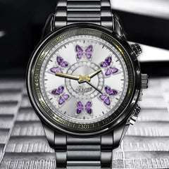 Personalized Butterfly Diamond Watch – Custom Name & Color Choice