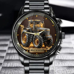 Personalized Farmer’s Pride Gold Tractor Watch – Golden Agriculture Collector’s Series