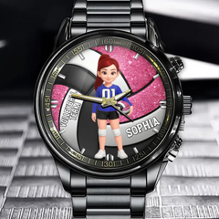Personalized Volleyball Boy & Girl Watch - Custom Athletic Character Design with Volleyball Motif