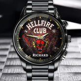 Personalized Hellfire Club Watch with Custom Name and Bold Demon Graphics