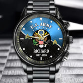Custom Veteran Tribute Watch - Personalized Name & Year, Unique U.S. Military-Inspired Timepiece