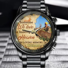 Personalized Paradise Hunting Commemorative Watch - A Timepiece With A Custom Photo, Perfect For Deer Hunting Enthusiasts