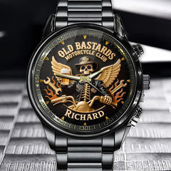 Custom Motorcycle Watch - Personalized "Old Bastards Motorcycle Club" Design