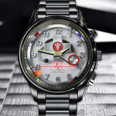 Personalized Medical Theme Watch - Healthcare Gear & Symbol Design with Custom Name