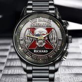Personalized Skull & Slogan Watch - Retro Bold Theme with Custom Name Option