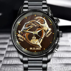 Personalized Couples Watch - Enter Your Names & Time Celebrate Love on Valentine’s Day, Anniversaries, or Just Because