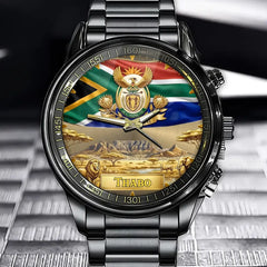 Personalized South Africa Coat Of Arms Watch - Custom Engraving For National Pride