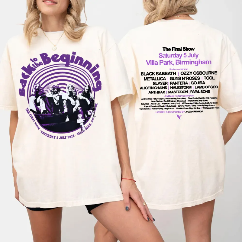 Black Sabbbth Back To The Beginning 2025 Black T- Shirt