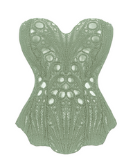 Lace Up Contrast Lace Corset Top Tummy Control Shapewear