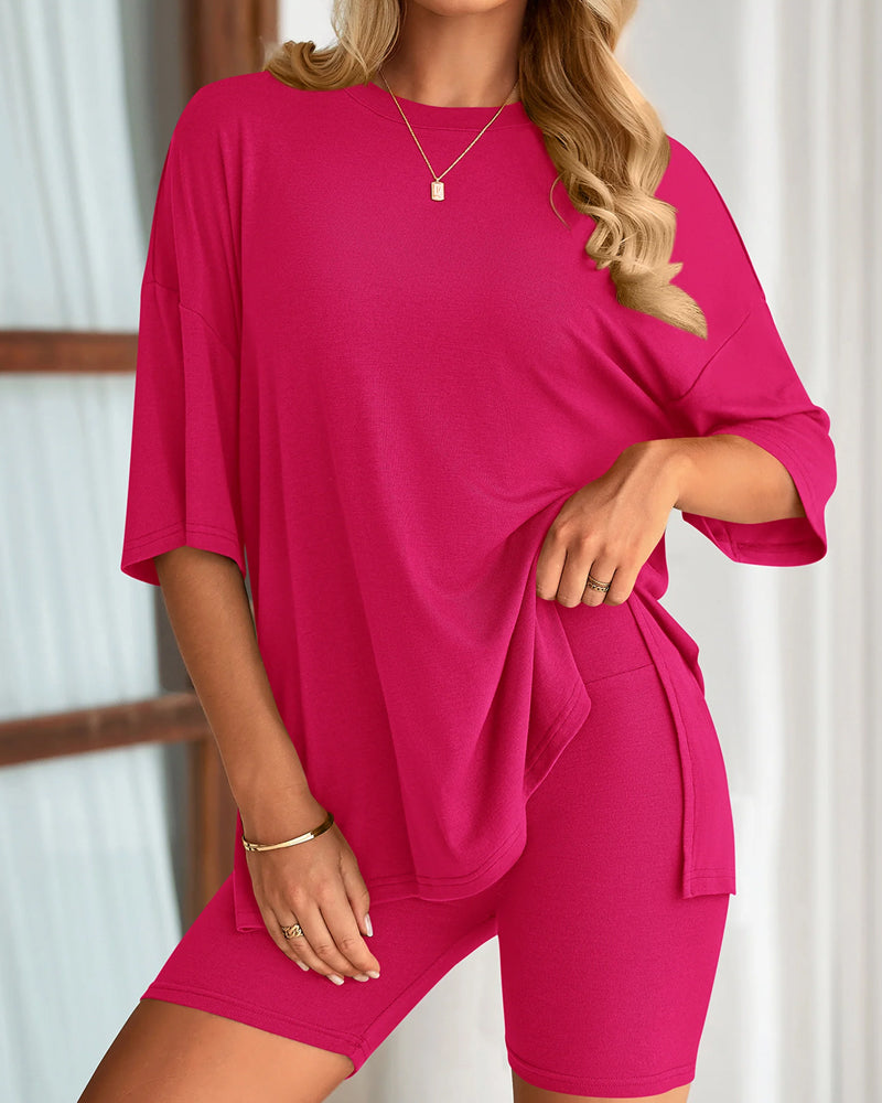 Women's Summer Two-Piece Set Split Hem Lounge