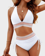 🎁Last Day 49% OFF🔥 High Waisted Tummy Control Color Block Bikini Sets