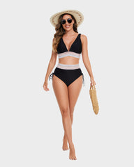 🎁Last Day 49% OFF🔥 High Waisted Tummy Control Color Block Bikini Sets