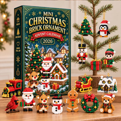 Mini Christmas Brick Ornament Advent Calendar - Holiday Tree Decorations