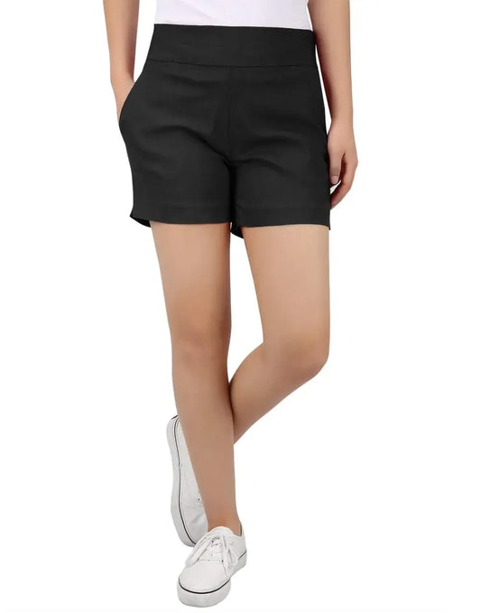 Women's High Waist Tailored Shorts – Slim Fit Stretch Fabric with Pockets, Chic Dress Shorts for Office & Casual Summer Wear