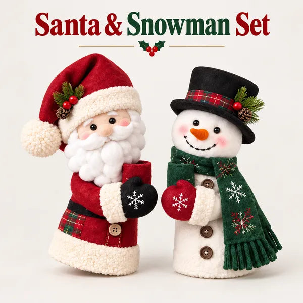 Christmas Door Handle Covers – Santa & Snowman Plush Door Knob Decorations