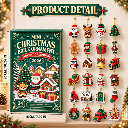 Mini Christmas Brick Ornament Advent Calendar - Holiday Tree Decorations