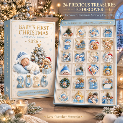 Baby’s First Christmas Advent Calendar 2026-24 Acrylic Ornaments