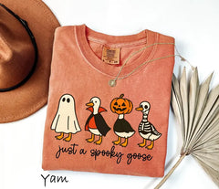 Just A Spooky Goose Shirt Funny Halloween Goose Tee