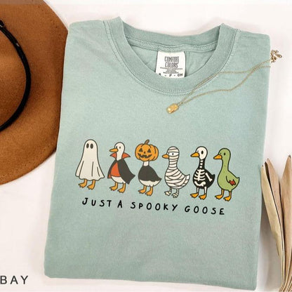 Comfort Colors Halloween Goose shirt, just a Spooky Goose t-shirt, Funny Halloween shirt, Spooky Season, Spooky Goosey Shirt