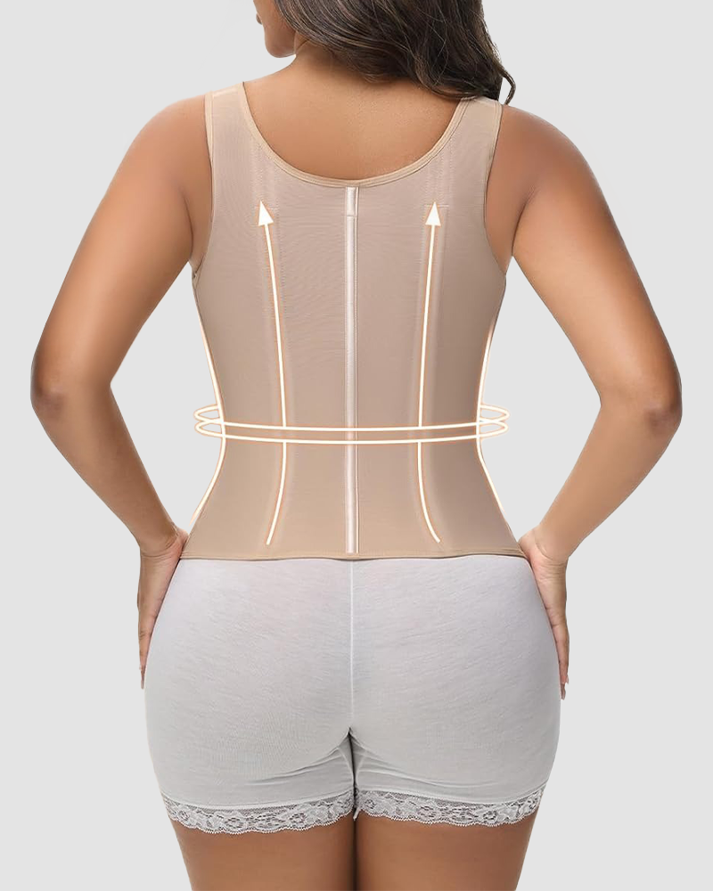 Double-Layer Tummy Control Waist Shaper Girdle With Bra