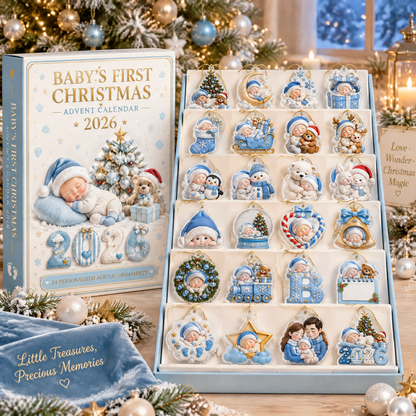 Baby’s First Christmas Advent Calendar 2026-24 Acrylic Ornaments