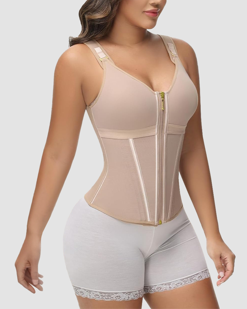 Double-Layer Tummy Control Waist Shaper Girdle With Bra