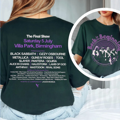 Black Sabbbth Back To The Beginning 2025 Black T- Shirt