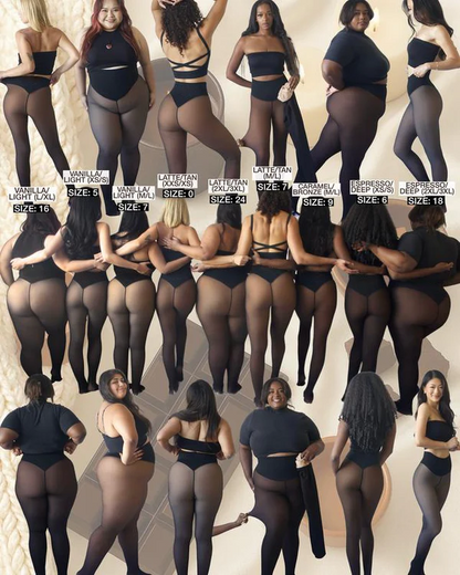 New Compression Band Model One-Seam Translucent Fleece Lined Tights