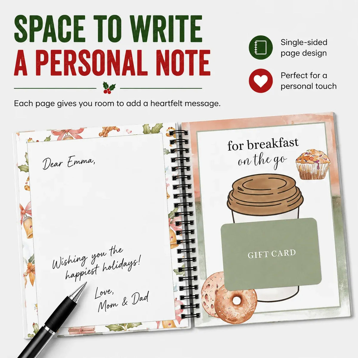 Christmas Gift Card Book – 12 Themed Pages for Cash & Gift Cards