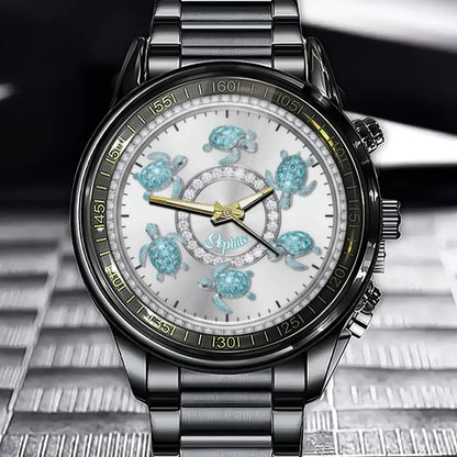 Personalized Luxury Diamond Women’s Watch – Choose Your Colors & Add Your Name