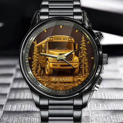Personalized School Bus Collector’s Watch - Ideal for Bus Drivers & Enthusiasts