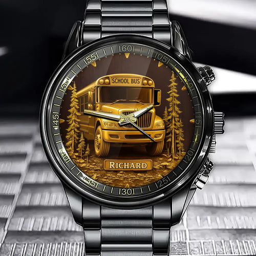 Personalized School Bus Collector’s Watch - Ideal for Bus Drivers & Enthusiasts