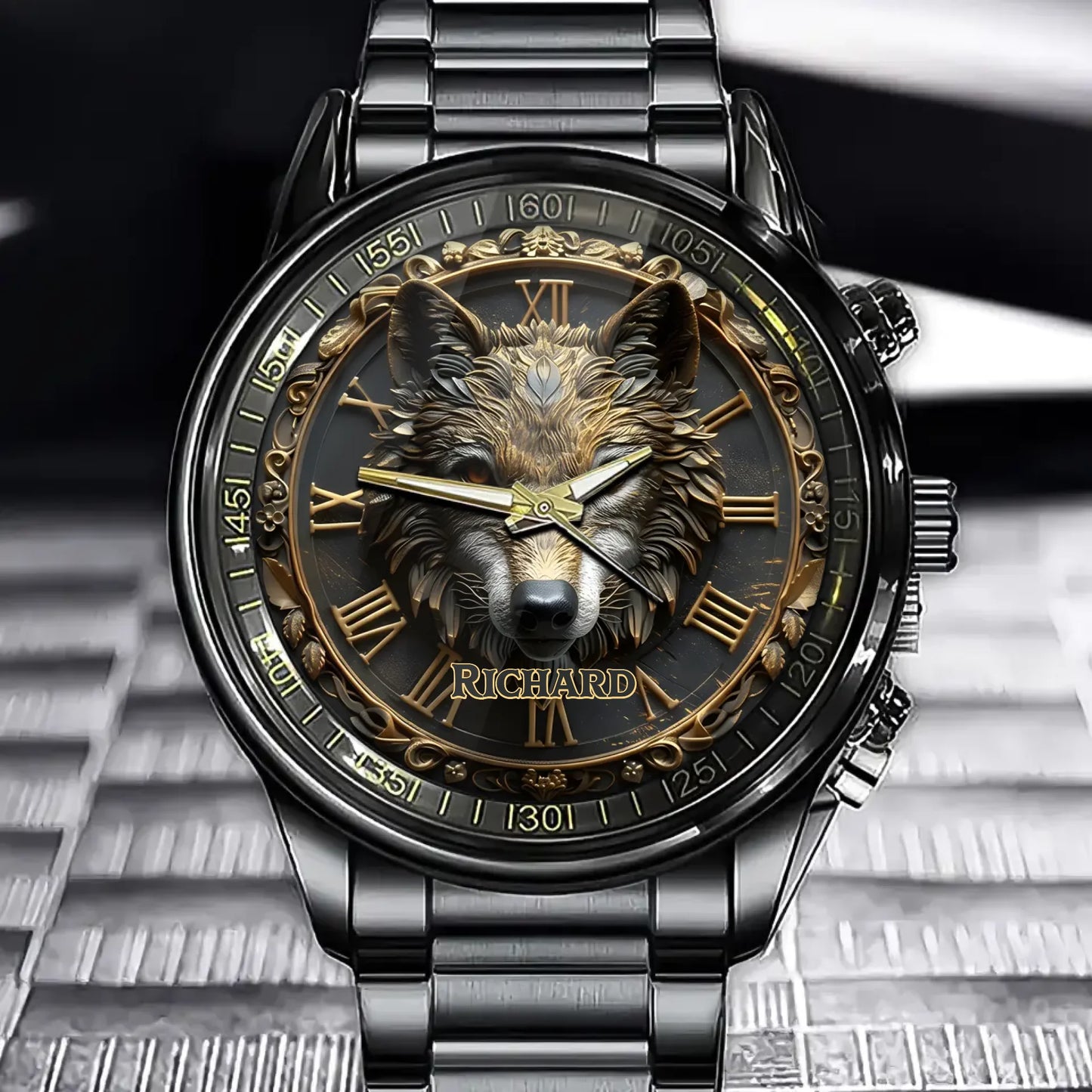 Personalized Lion Wolf Themed Dial - Custom Distinctive Watch Accessory