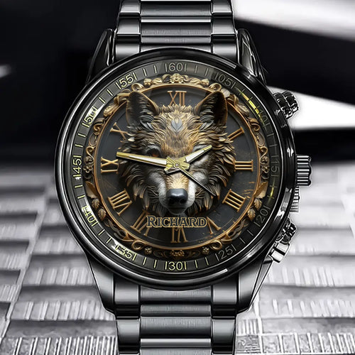 Personalized Lion Wolf Themed Dial - Custom Distinctive Watch Accessory