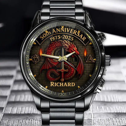 Personalized D&D 50th Anniversary Watch - Custom Name Option