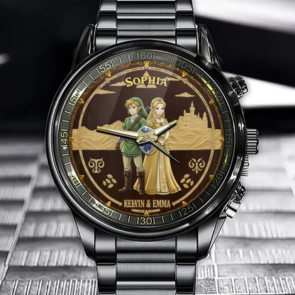 Personalized Zelda-Themed Watch - Custom Name, Eye-Catching Gaming Franchise Design