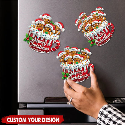 Merry Christmas - Personalized Gingerbread Family Decal