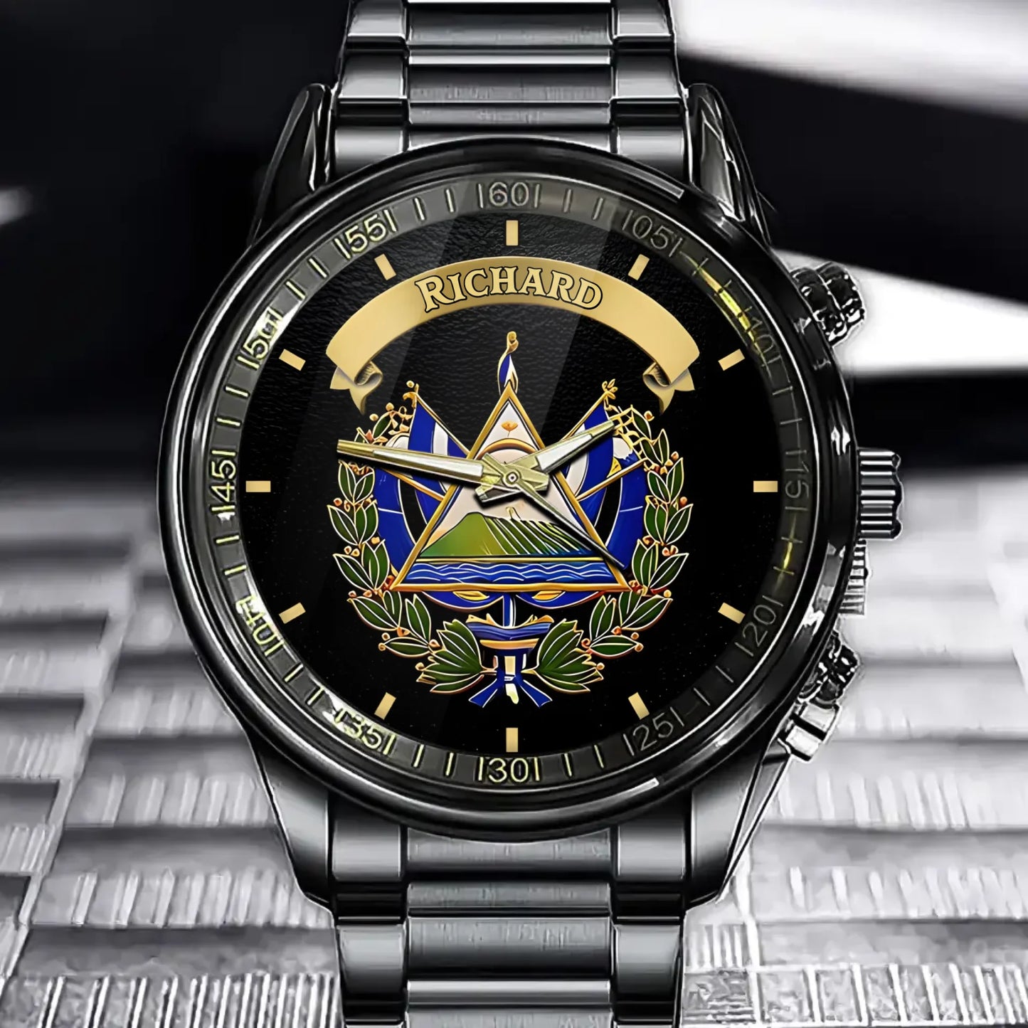 Personalized Proud El Salvador Watch - Expats Themed Hand Watch with Custom Name Option