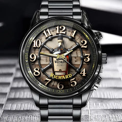Personalized Whiskey Lover Watch - Vintage Bar-Inspired Dial And Custom Name Option