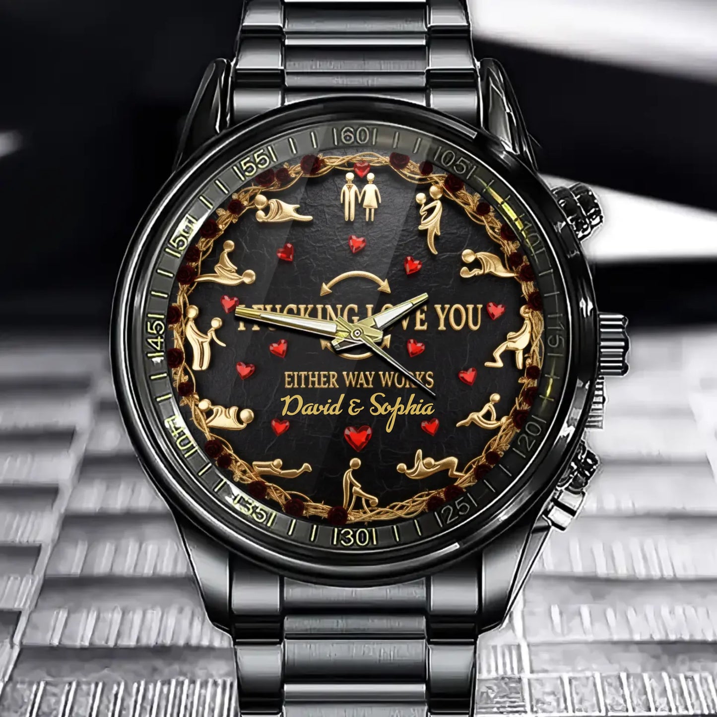Personalized Luxury Custom Watch with Romantic Design and Unique Details