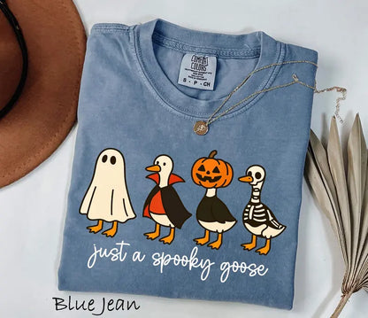 Just A Spooky Goose Shirt Funny Halloween Goose Tee