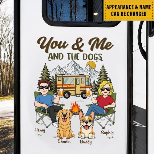 Custom RV Decal -Personalized Anniversary Wedding Camping Gifts For Campers, Husband And Wife, Him And Her, Dog Cat Lovers, Dog Dad And Mom - Adventure Together