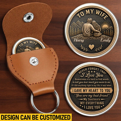 Custom Pocket Hug - Personalized Anniversary Wedding Gifts For Husband And Wife, Him And Her - Love Token Lasts Forever