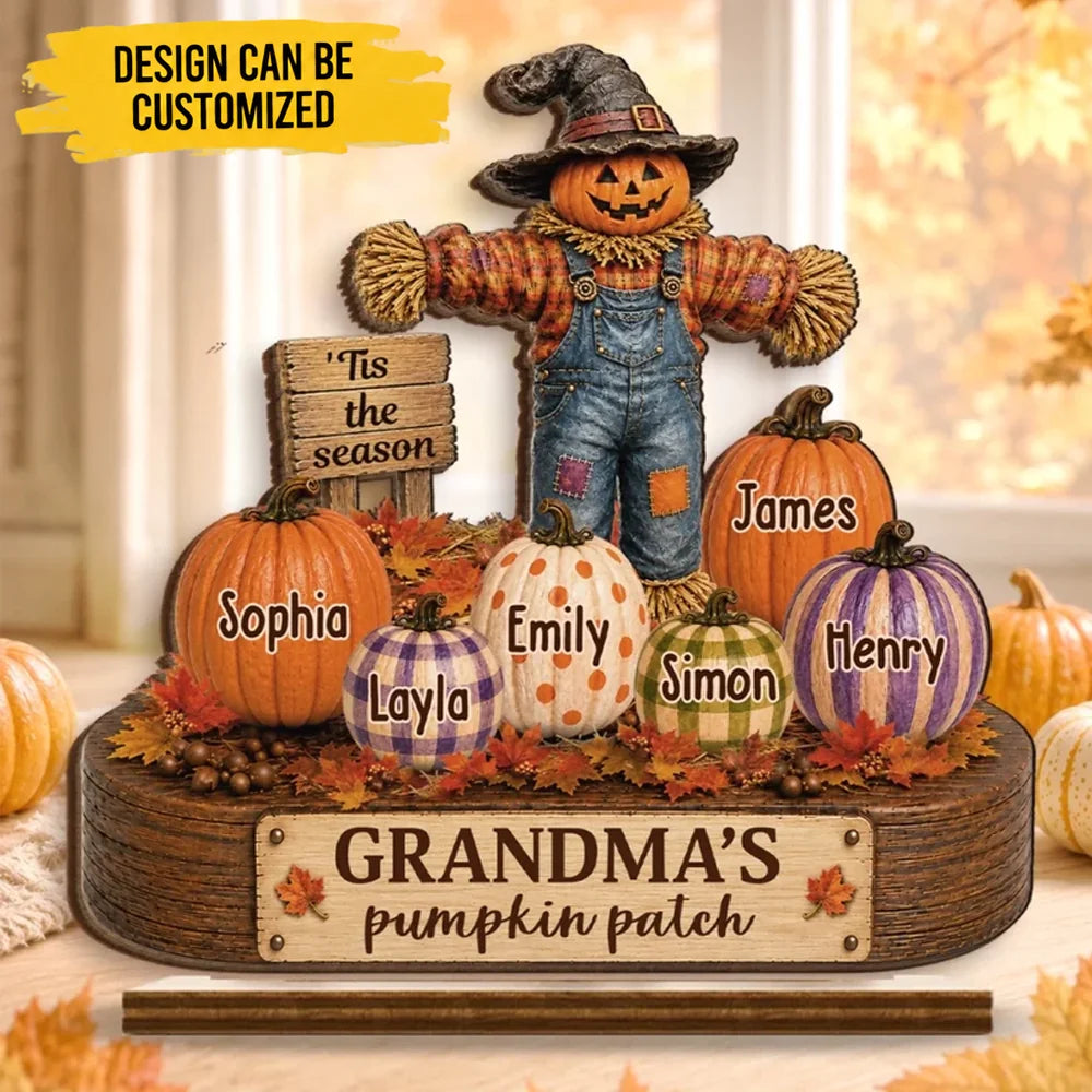 Custom Pumpkin 2-Layered Wooden Plaque - Personalized Birthday Gifts For Mom, Grandma - Making Sweet Fall Memories