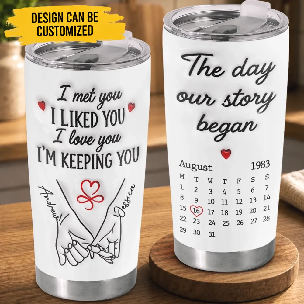 Custom Tumbler - Personalized Anniversary Wedding Gifts For Husband And Wife, Him And Her - To Love And Hold
